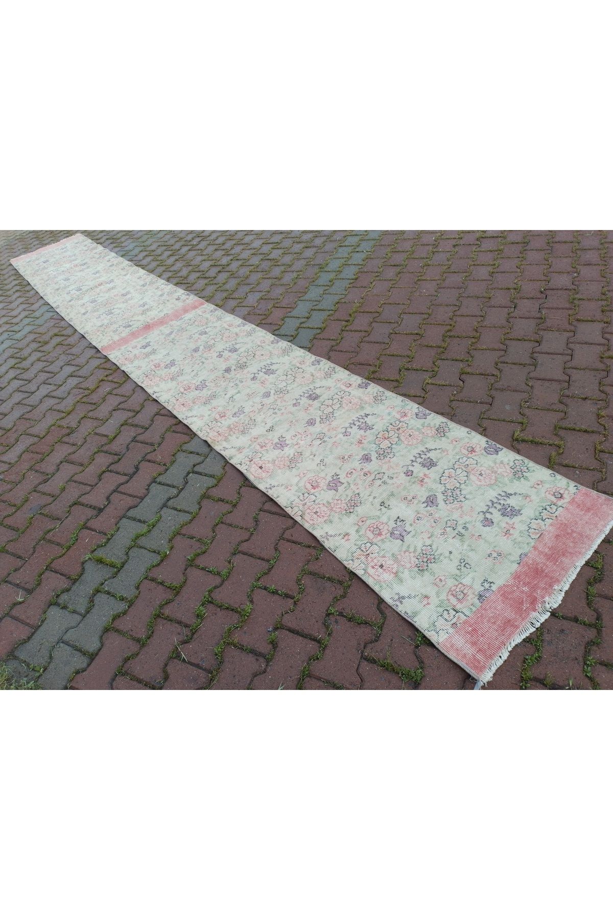 ŞAHMERDANOĞLU Şahmerdanoğlu 79 x 572 Cm El Dokuma Vintec-Eskitme Extra Uzun Yolluk Halı, Kır Düğünlerine Dekor 551