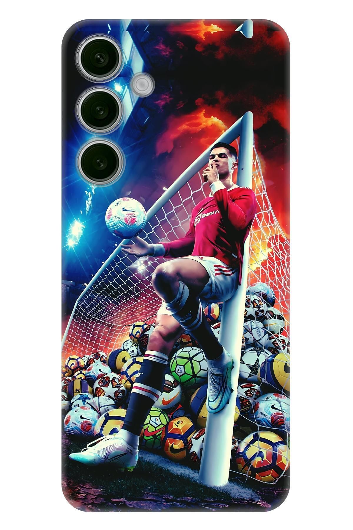 Lopard Samsung Galaxy A26 Kılıfı Kapak Covers 2 Cristiano Ronaldo Kalede Kırmızı