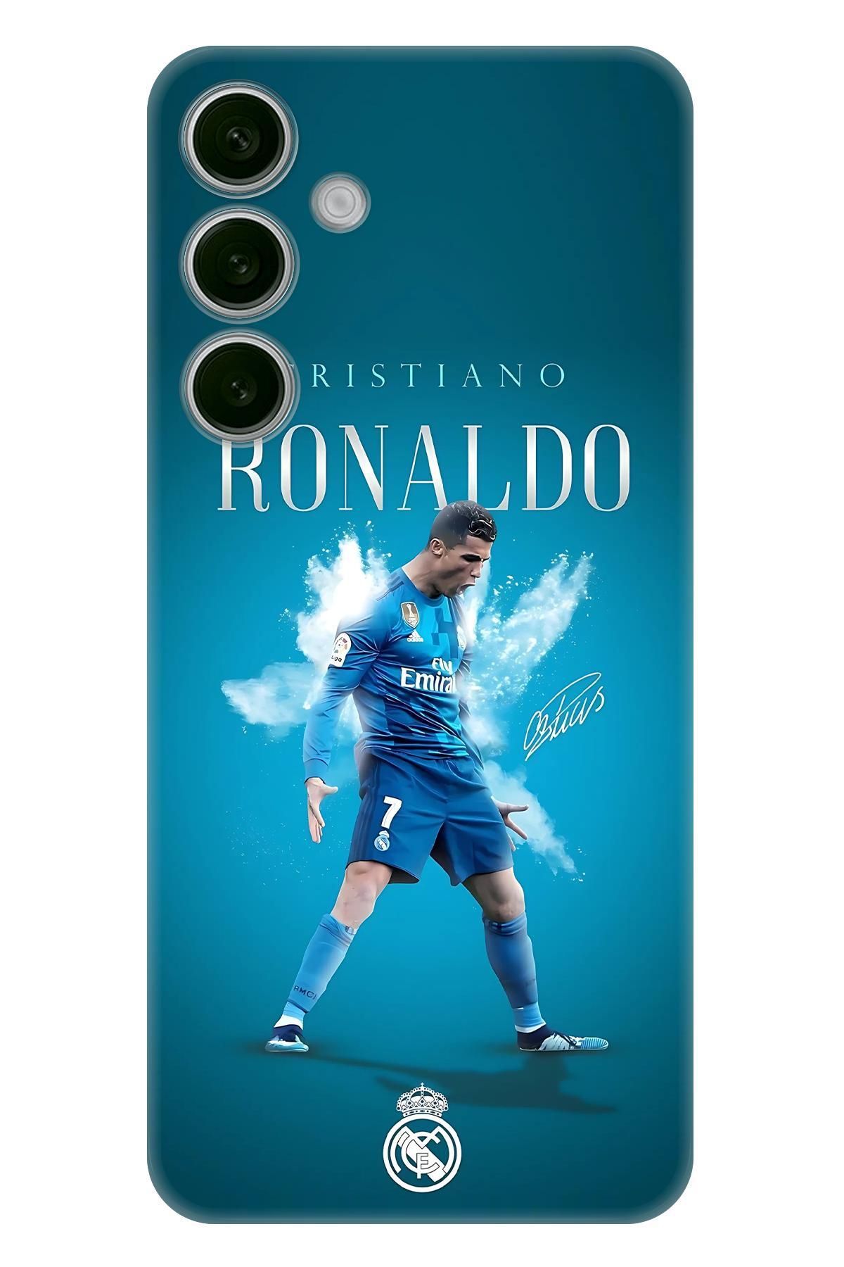 Lopard Samsung Galaxy S24 Plus UV Kılıf Covers 9 Cristiano Ronaldo Mavi