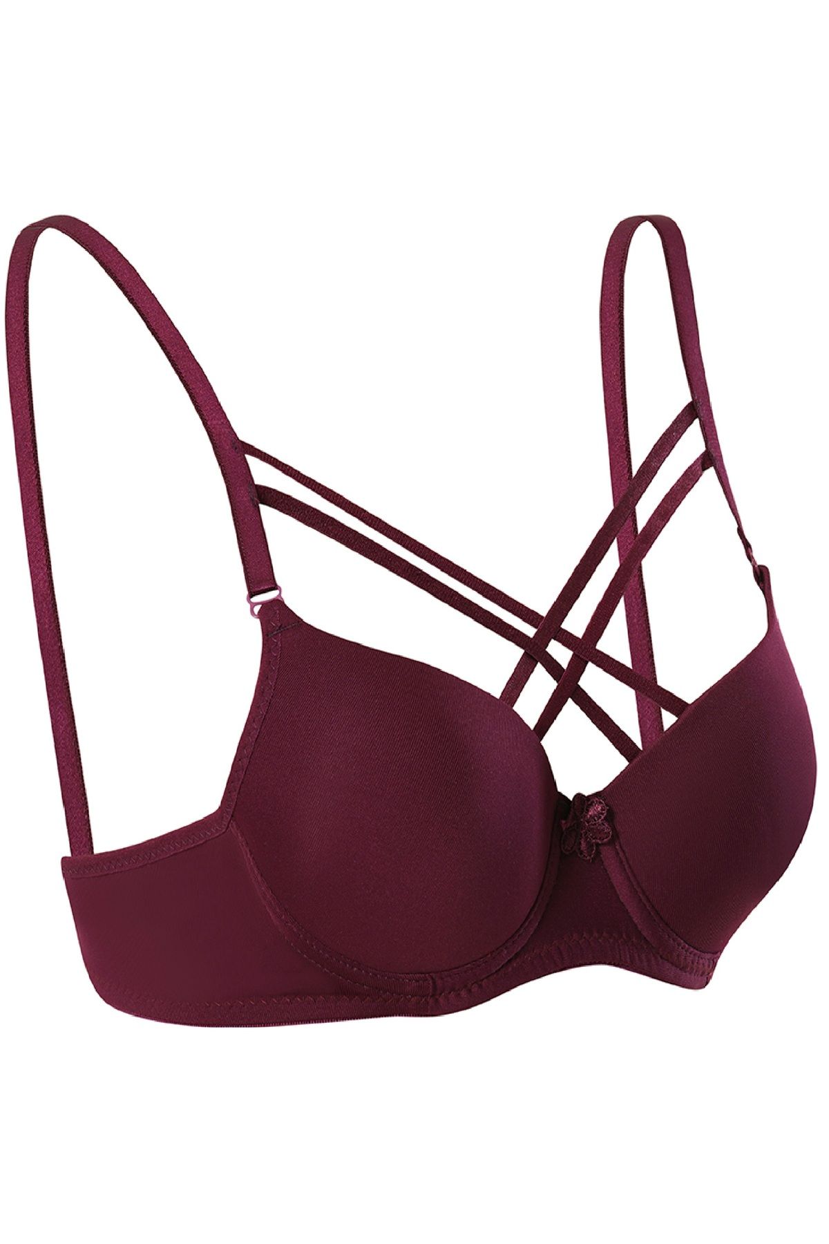Ebru Silikonlu Destekli / Push Up Micro Tulumlu Çapraz İpli Sütyen EBR1160