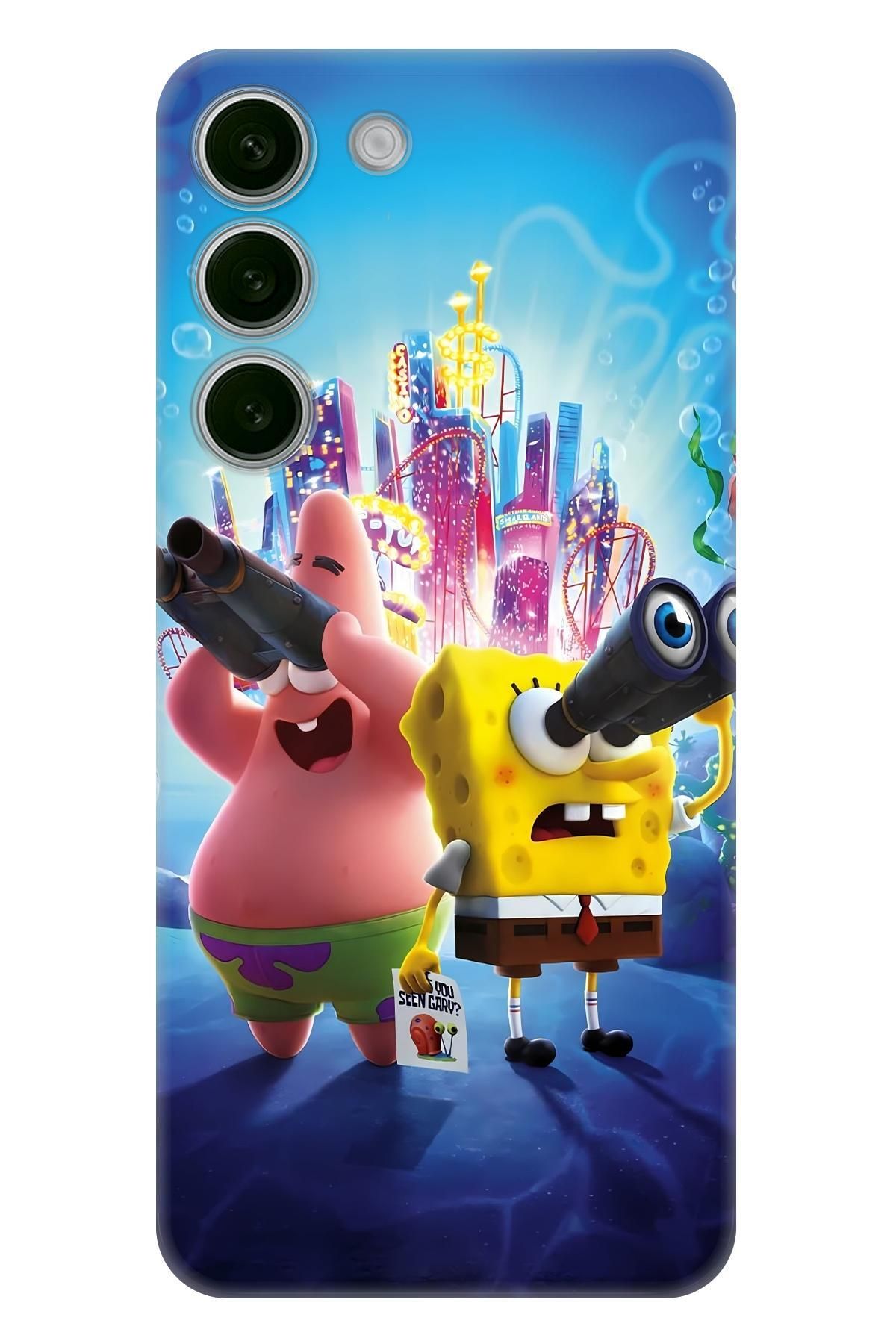 Lopard Samsung Galaxy S23 Parlak Kılıf Covers 18 Sünger Bob Duvar Kağıdı Sarı