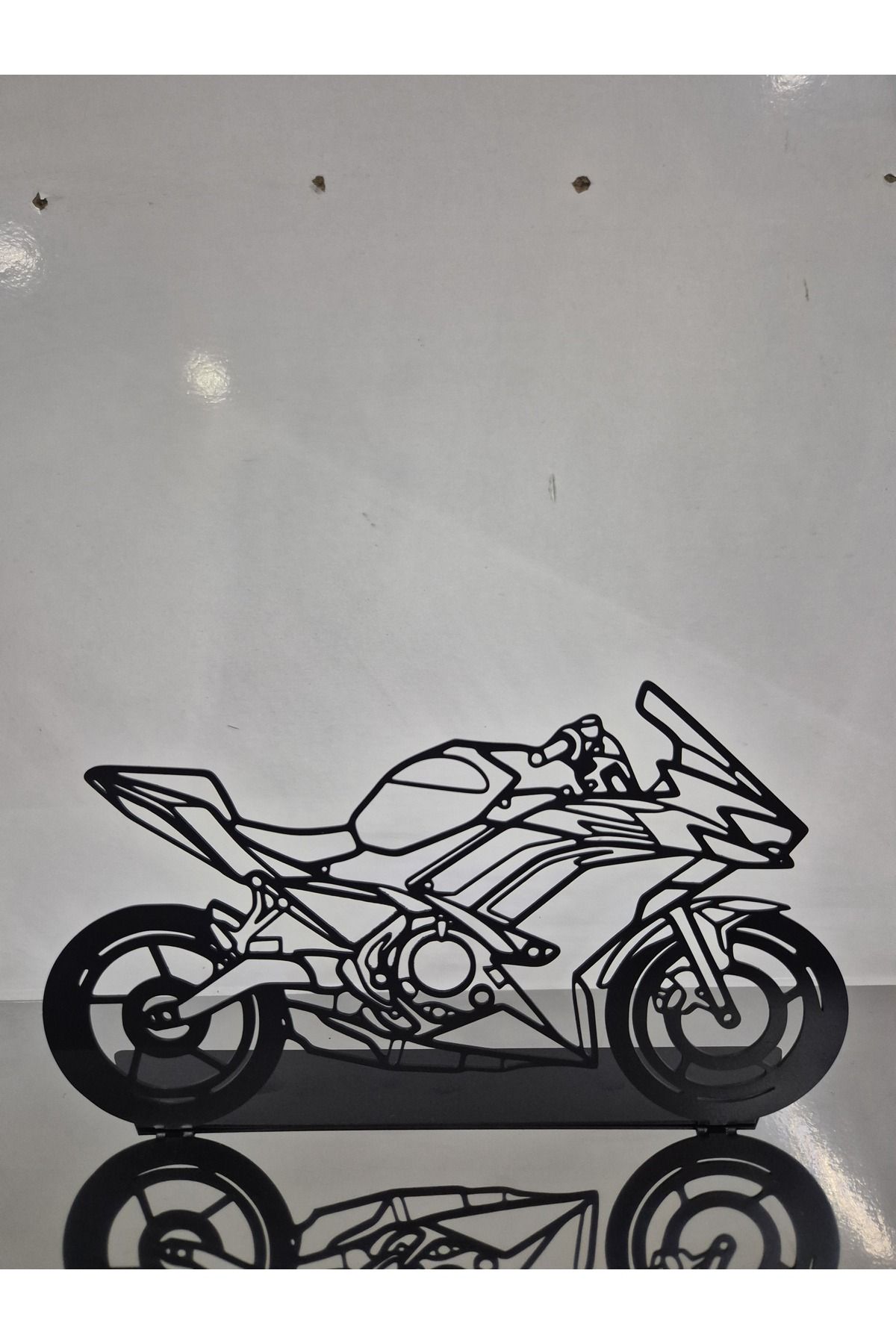 Lazer Motif Kawasaki Ninja 650 Racing Motosiklet Masaüstü Dekorasyon Metal Sac
