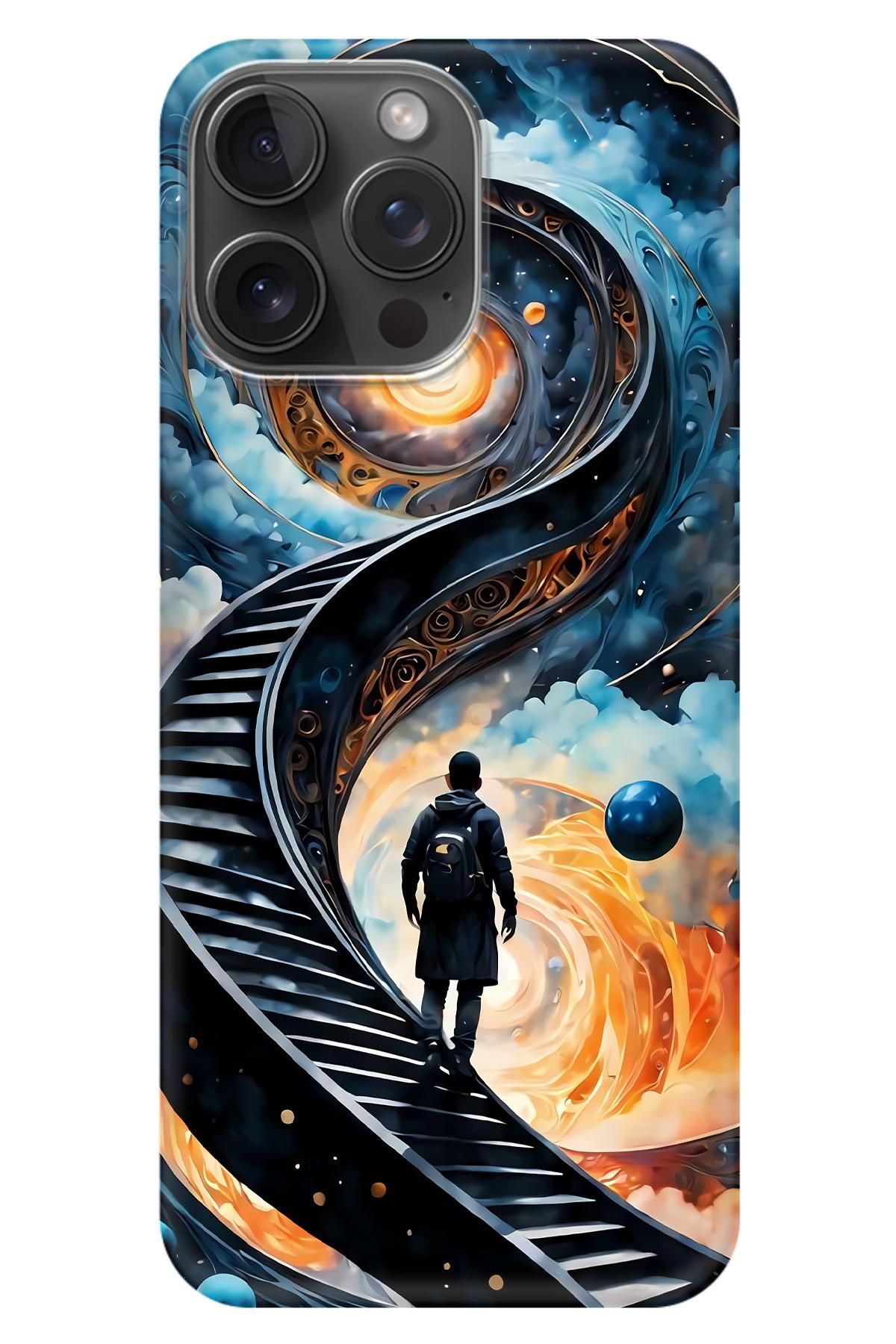 Lopard Apple iPhone 15 Pro Max Case Telefon Kılıfı Covers 31 Merdiven Mavi