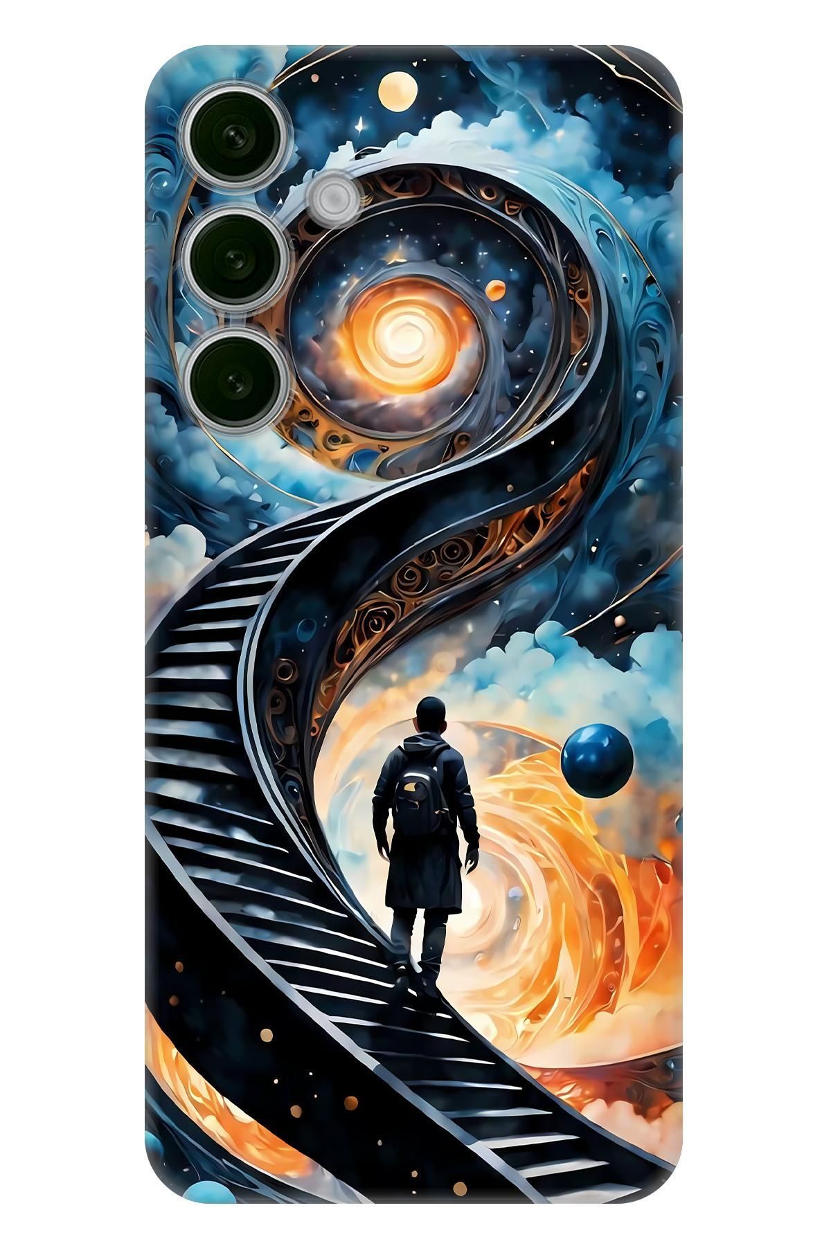 Lopard Samsung Galaxy S24 Plus Case Telefon Kılıfı Covers 31 Merdiven Mavi