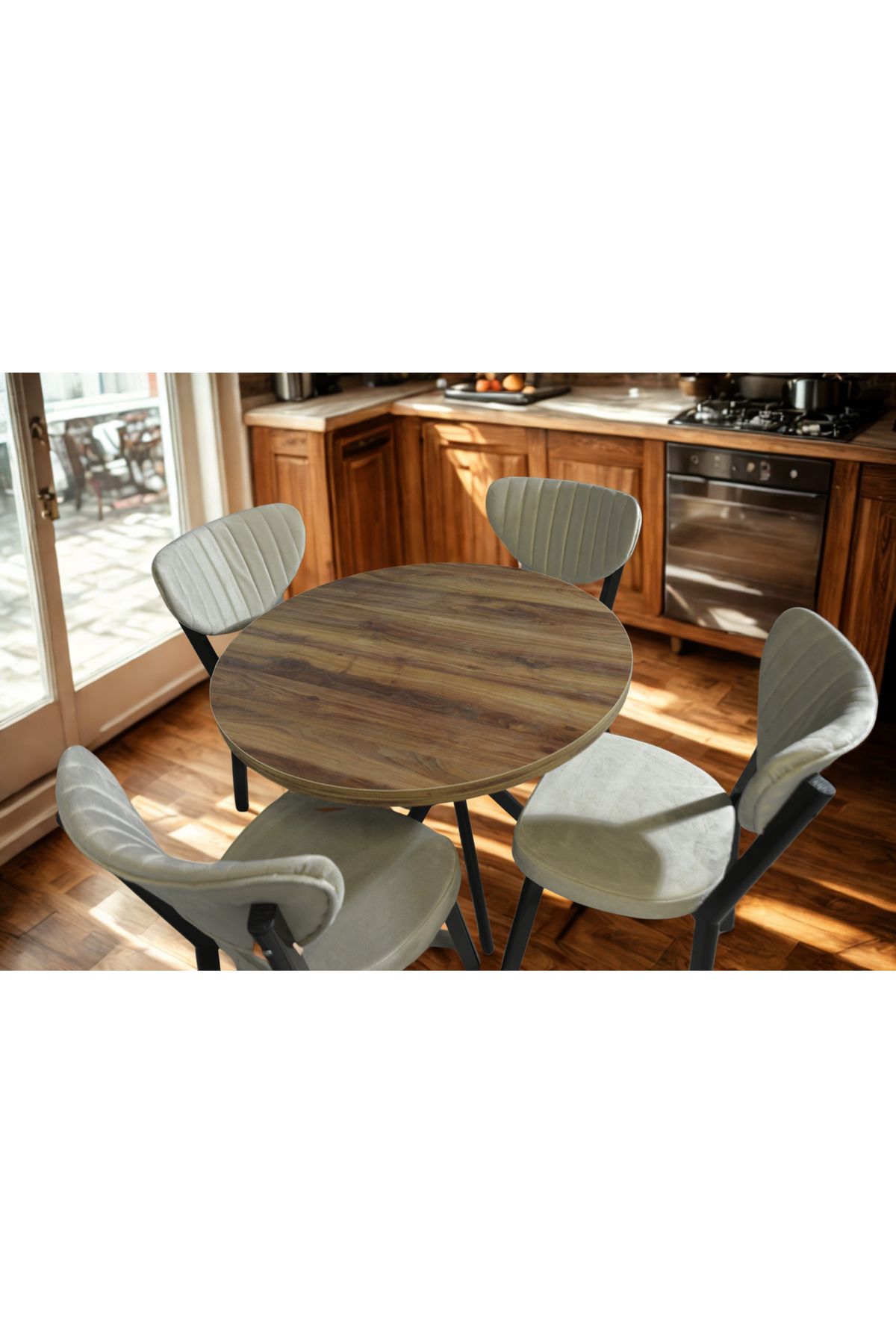 ÜNALMIŞ Yemek Masası Takımı 90x90 Masa (4 SANDALYE)