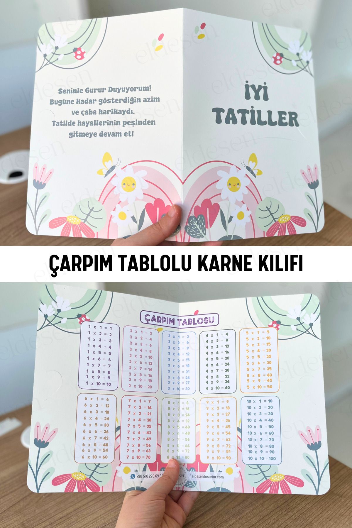 Eldesen Tasarım 1 Adet Karne Kılıfı 23x33cm Okul Mezuniyet Hediyesi Karne Hediyesi
