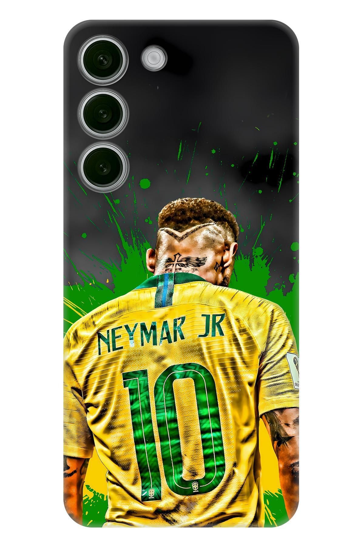 Lopard Samsung Galaxy S23 Desenli Kılıf Covers 7 Neymar JR 10 Sarı Yeşil