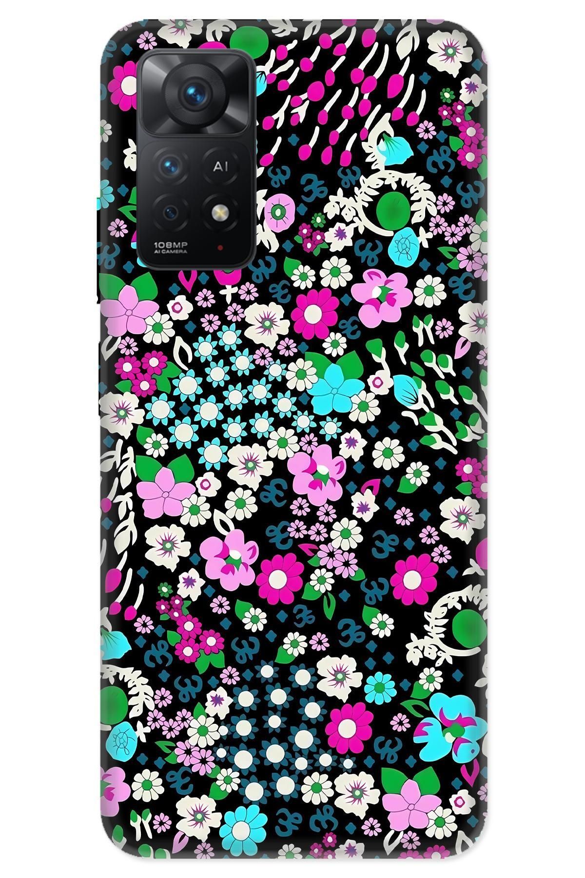 Lopard Xiaomi Redmi Note 11 Pro Yumuşak Kılıf Covers 47 Minik Çiçekler Su Yeşili
