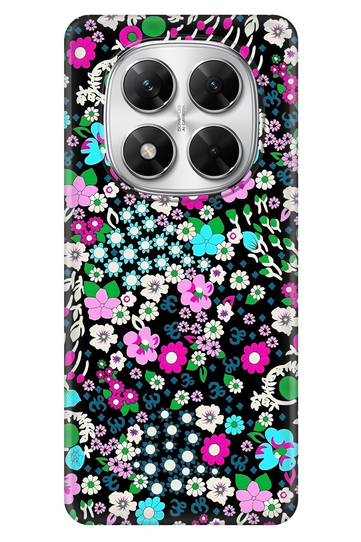 Lopard Xiaomi Redmi Note 14 Pro Plus Yumuşak Kılıf Covers 47 Minik Çiçekler Su Yeşili