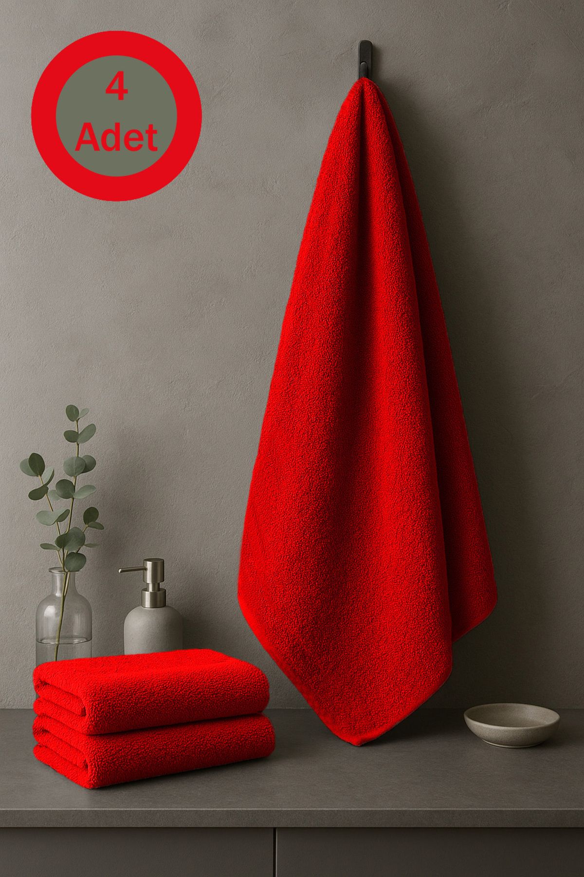 Seoney 4 Adet 50x90 Pamuklu Kuaför Havlusu, Berber Havlusu, Spor Havlusu, Fitness Havlusu