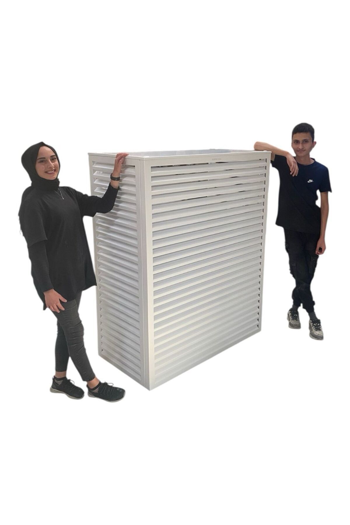LICCIA Alüminyum Klima Motoru Gizleme Kafesi 98x50x70 cm (H) RAL 9003 BEYAZ PANJUR SMALL MODEL