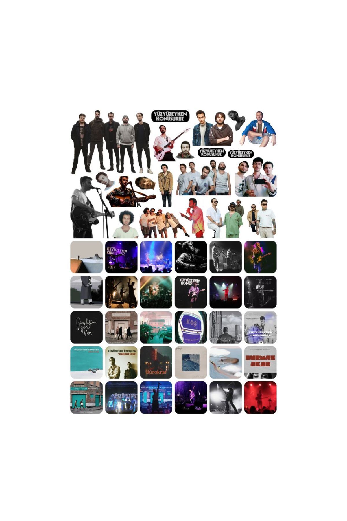 Ororabutik 50 Adet Yüzyüzeyken Konuşuruz Pop, Rock,Indie Sticker Seti - Etiket Seti Sketchbook