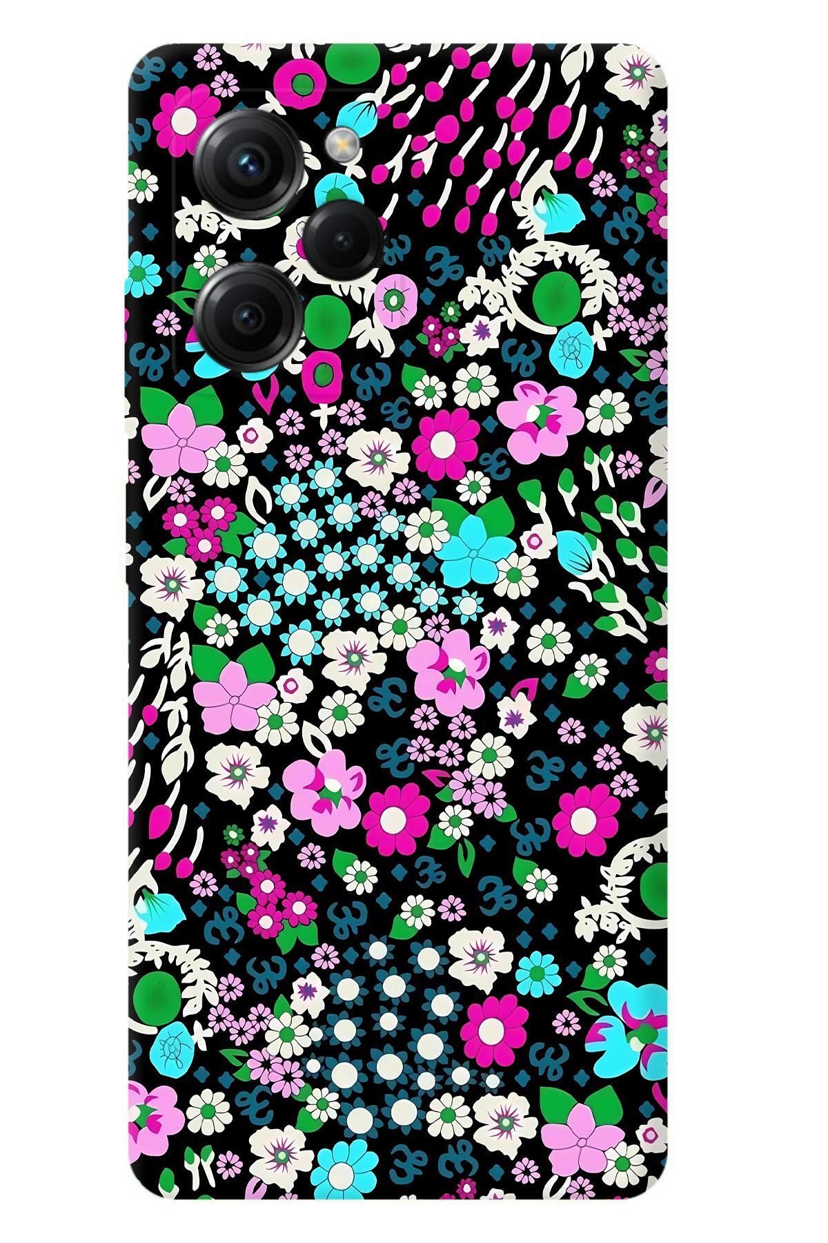 Lopard Xiaomi Poco X5 Pro 5G Yumuşak Kılıf Covers 47 Minik Çiçekler Su Yeşili