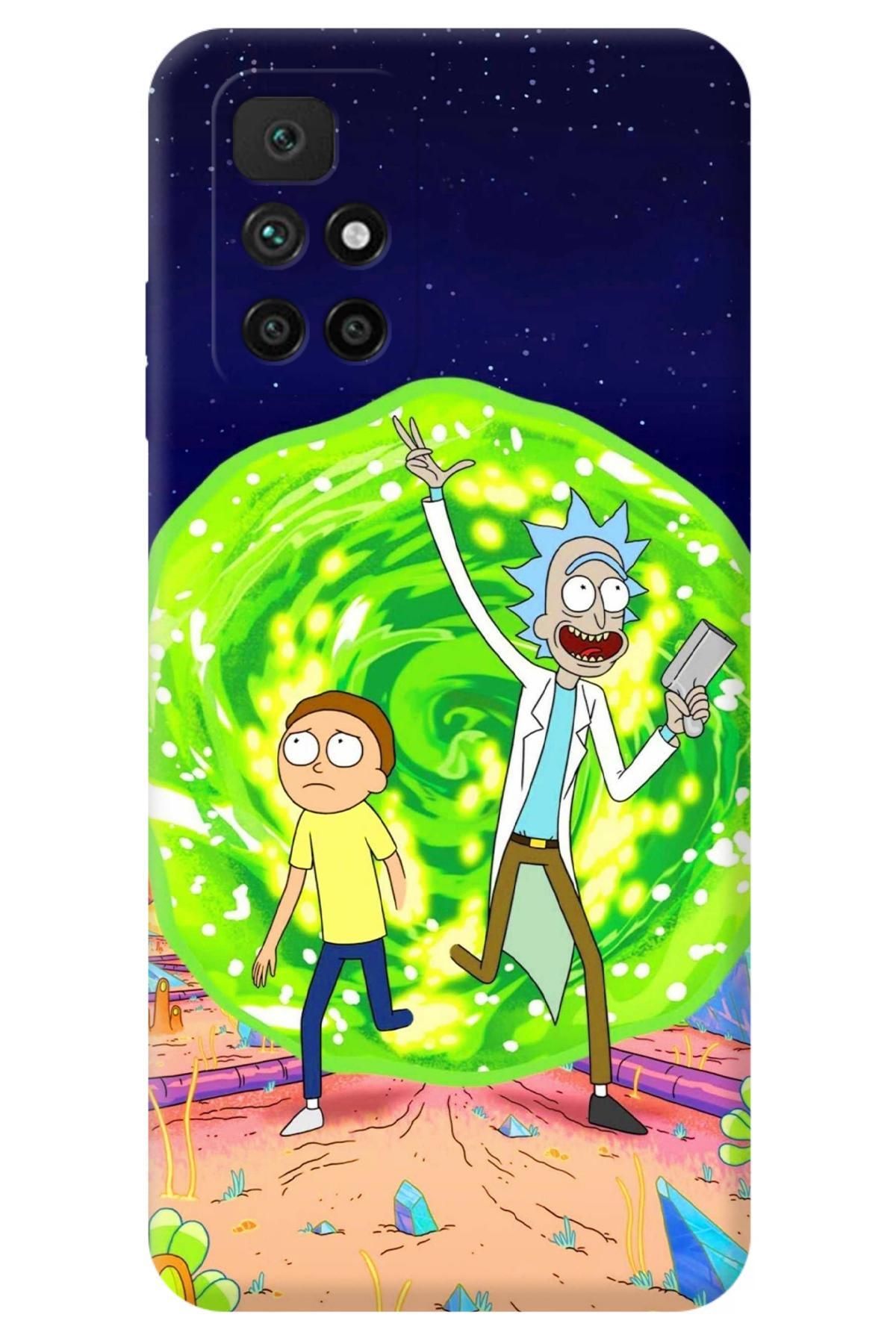 Lopard Xiaomi Redmi 10 Leke Tutmaz Kapak Covers 29 Rick ve Morty: Portal Silahı Yeşil