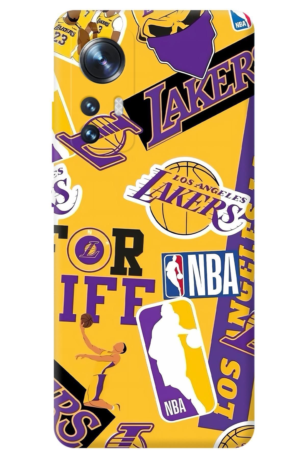 Lopard Xiaomi Mi 12 Hediyelik Kılıf Covers 16 Dlo Lakers Wallpaper Forma Sarı Mor