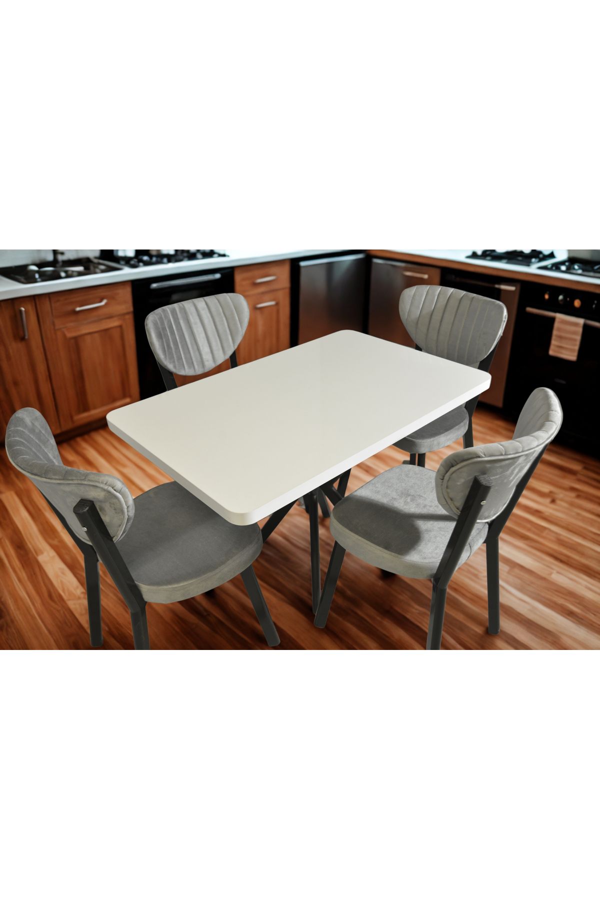 ÜNALMIŞ YEMEK MASASI 70X110 (4 ELMA SANDALYE)