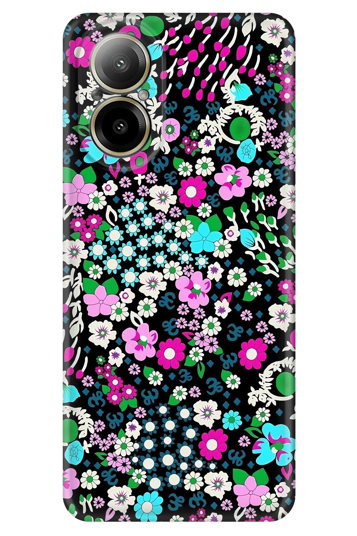 Lopard Realme 12 Lite Yumuşak Kılıf Covers 47 Minik Çiçekler Su Yeşili
