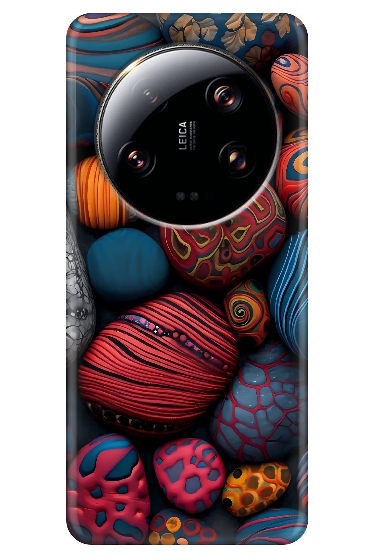 Lopard Xiaomi Mi 13 Ultra Tasarım Kılıf Covers 42 Taşlar Mavi Kırmızı Siyah