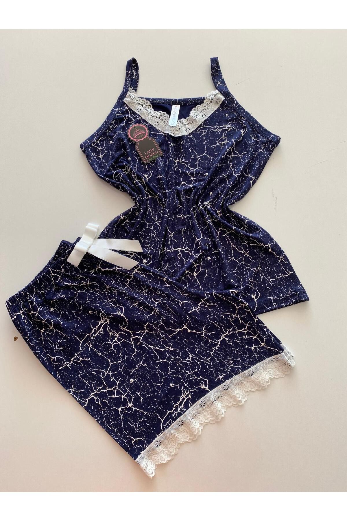 Lady Queen ring viskon şortlu pijama takımı