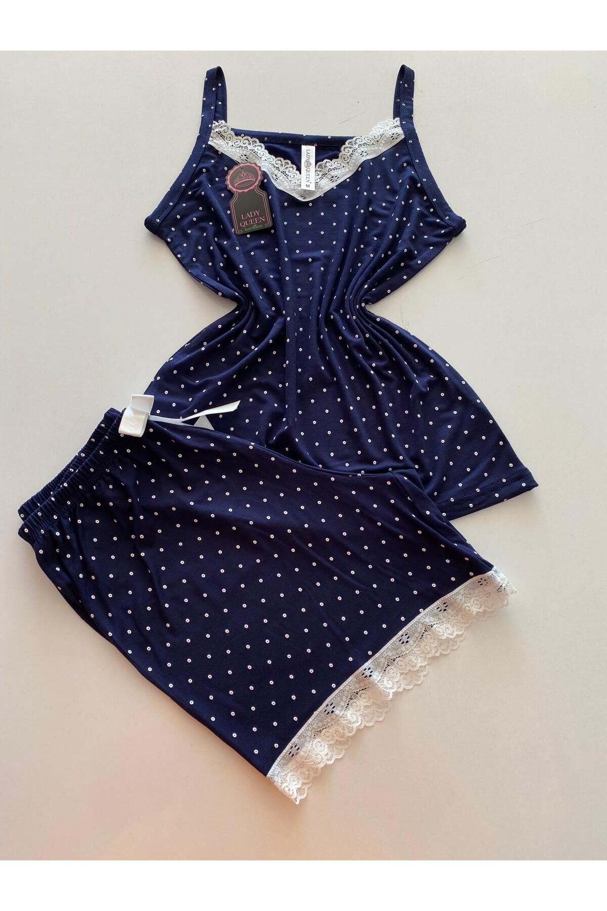 Lady Queen ring viskon şortlu pijama takımı