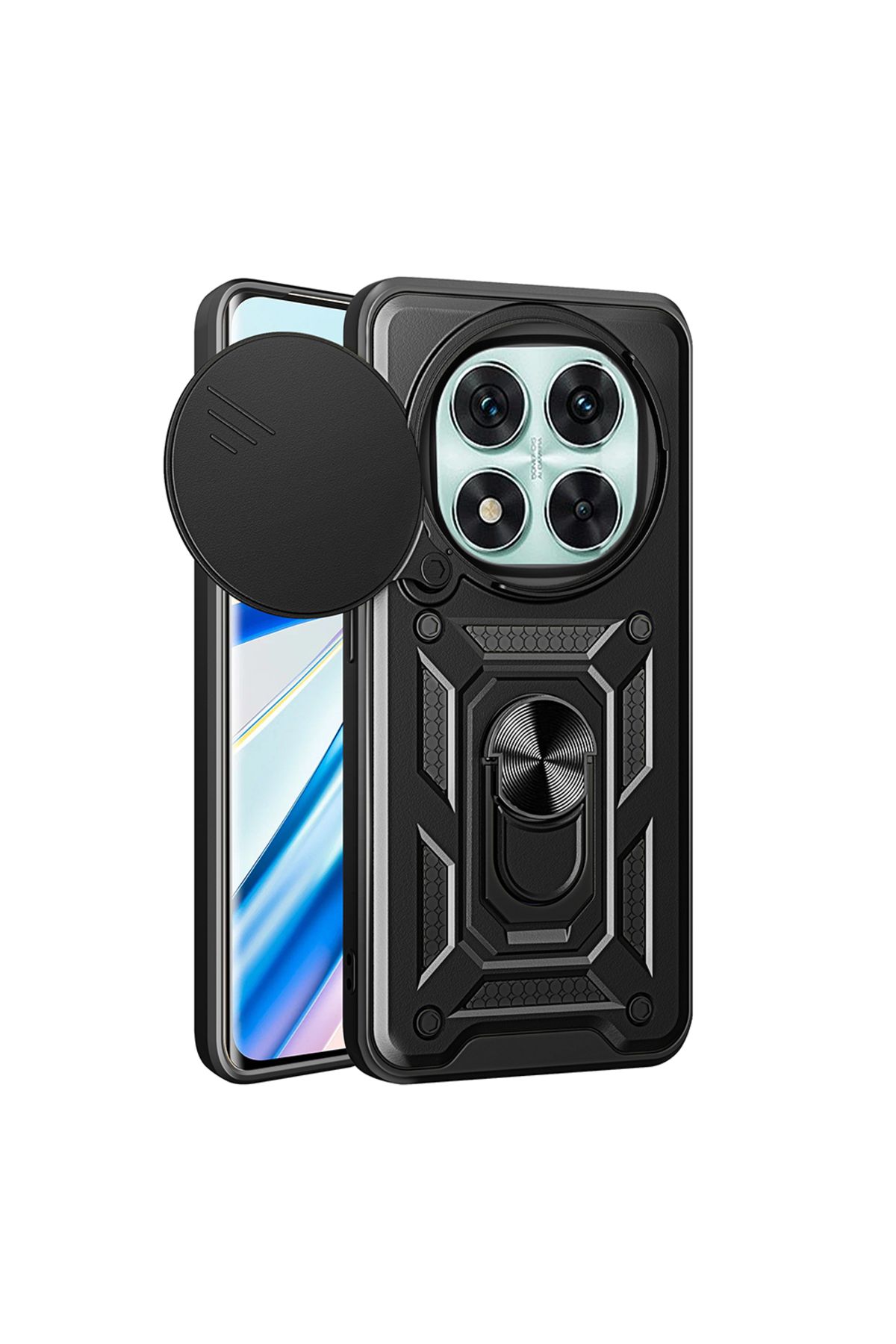Cepustik Telefon Aksesuarları Xiaomi Poco X7 Kılıf Magnetik Standlı Kamera Korumalı Sürgülü Vega Kılıf
