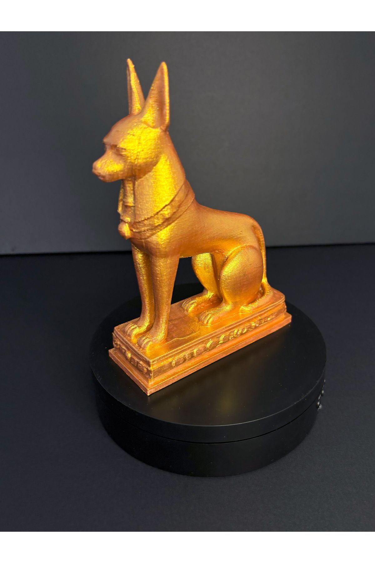 Gragold3Design Antik Altın Renkli Anubis Heykeli Dekoratif Obje – Mısır Temalı Heykel