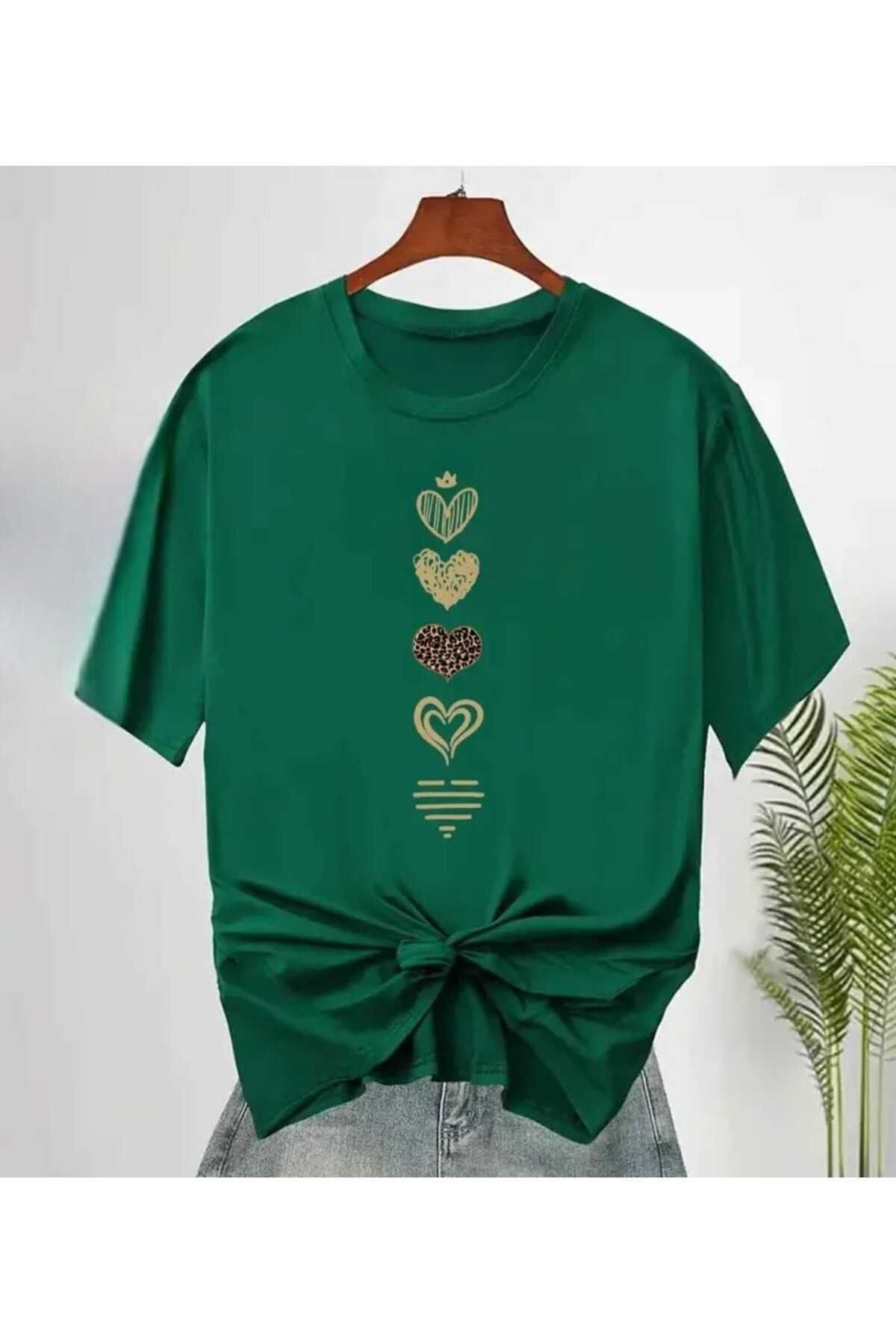 TekTarzz Unisex Taç Kalpli Baskı Tasarımlı Trend Tshirt