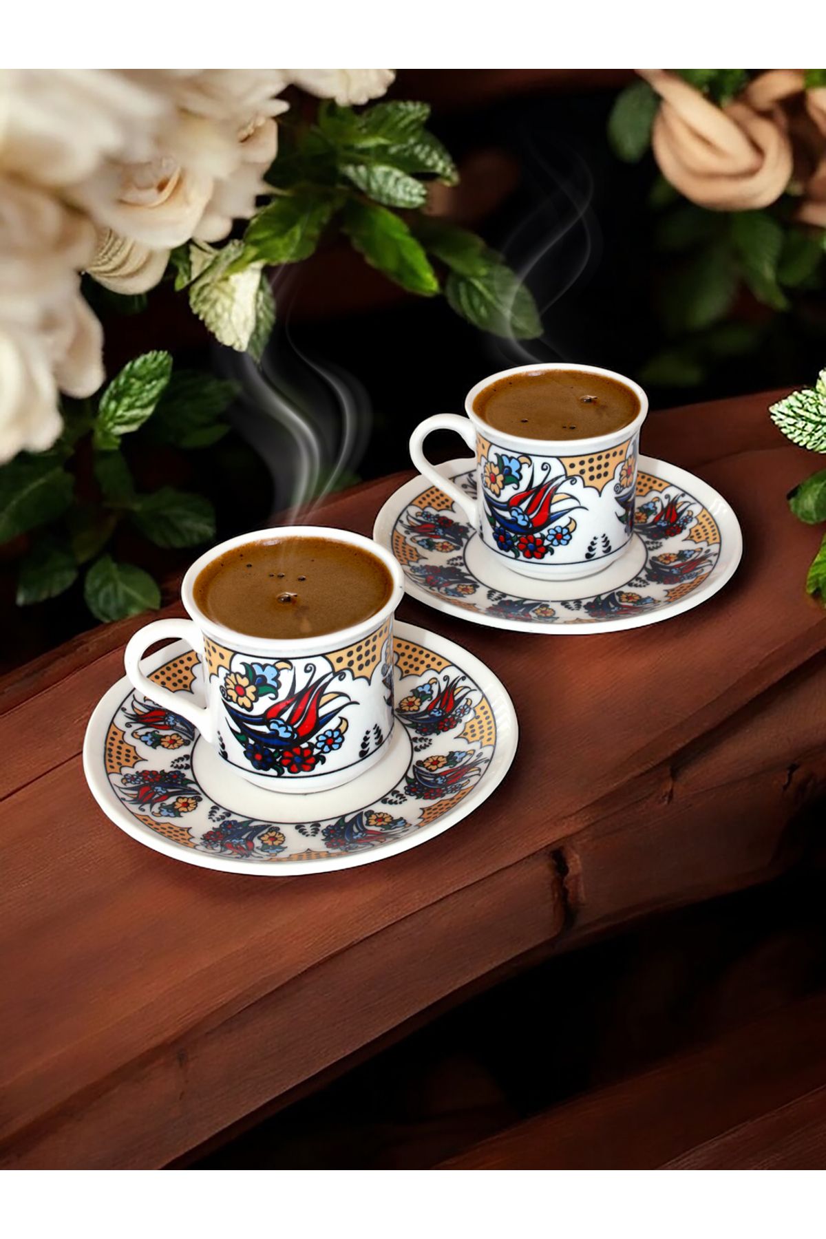 Ayoba Türk Kahvesi Fincanı 2 Kişilik 4 Parça - 90 ml - Porselen