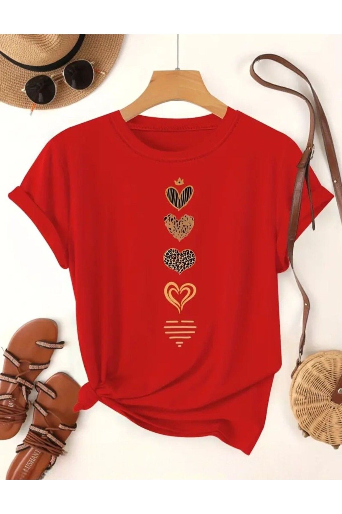 TekTarzz Unisex Taç Kalpli Baskı Tasarımlı Trend Tshirt