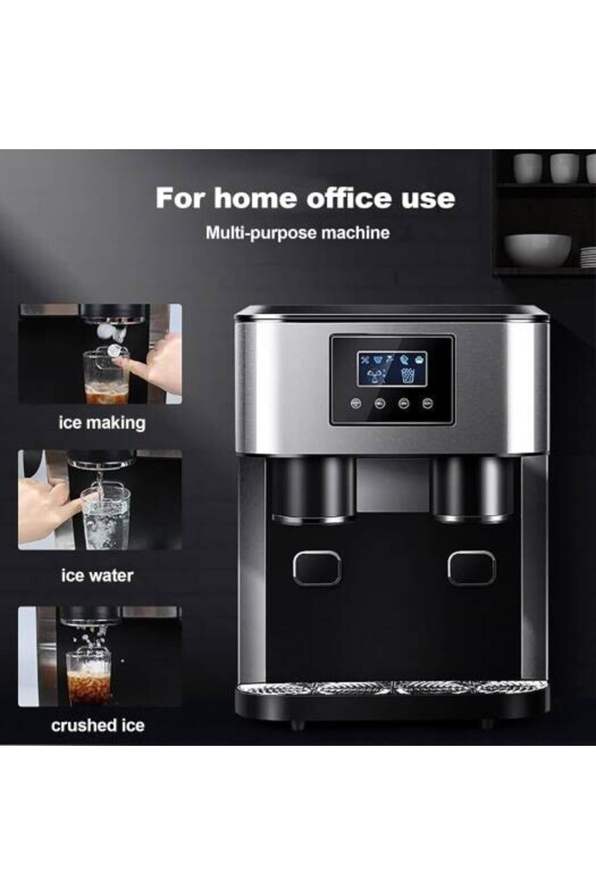Generic-3 in 1 Ice Maker Machine Fast Ice Crushed Ice Cold Water Dispenser 18KG 24H for Home Office Party 6