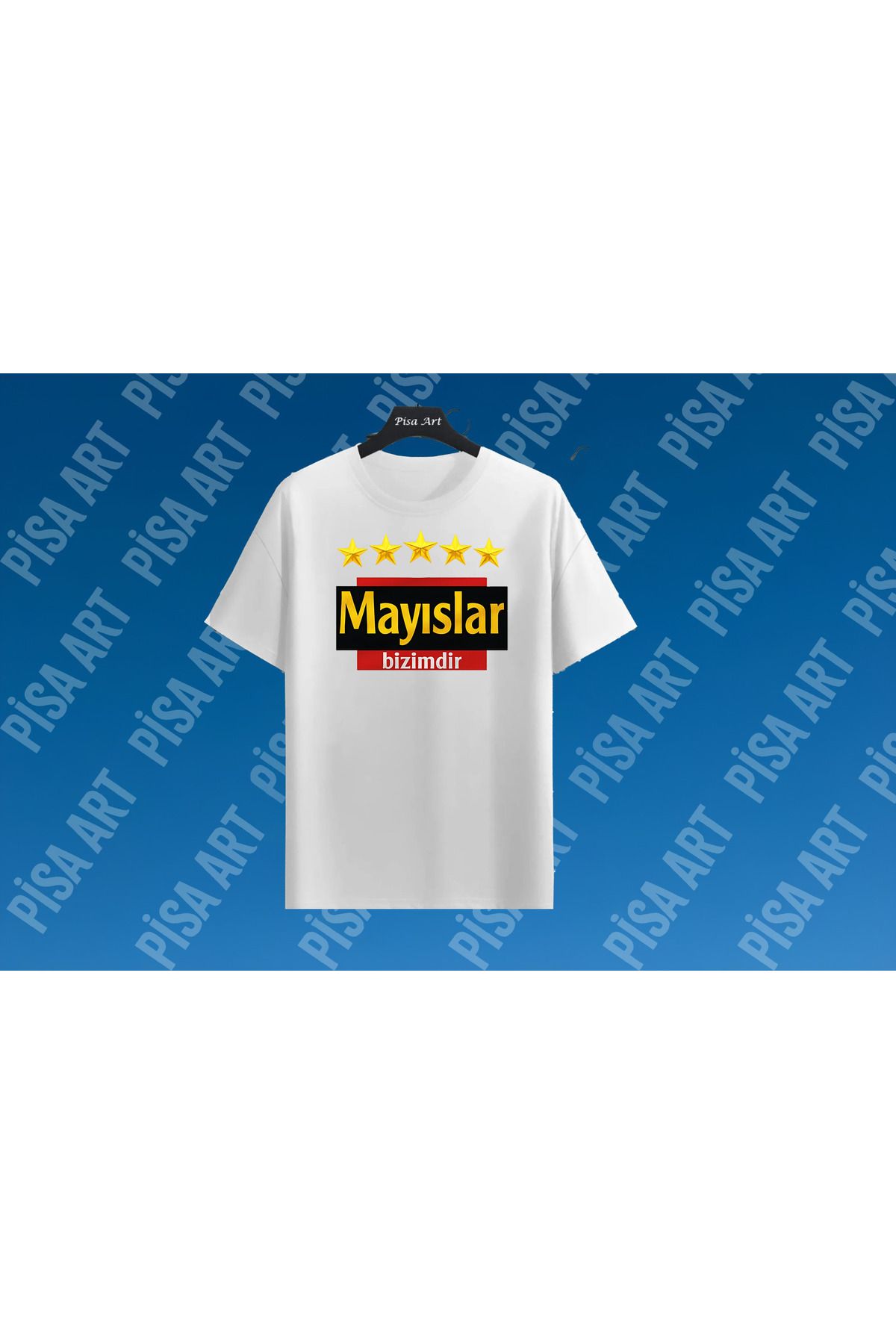 Pisa Art Mayıslar Bizimdir Temalı 5 yıldız Tasarımlı Unisex Çocuk-Yetişkin T-Shirt Kişiye Özel İsim Yazılır