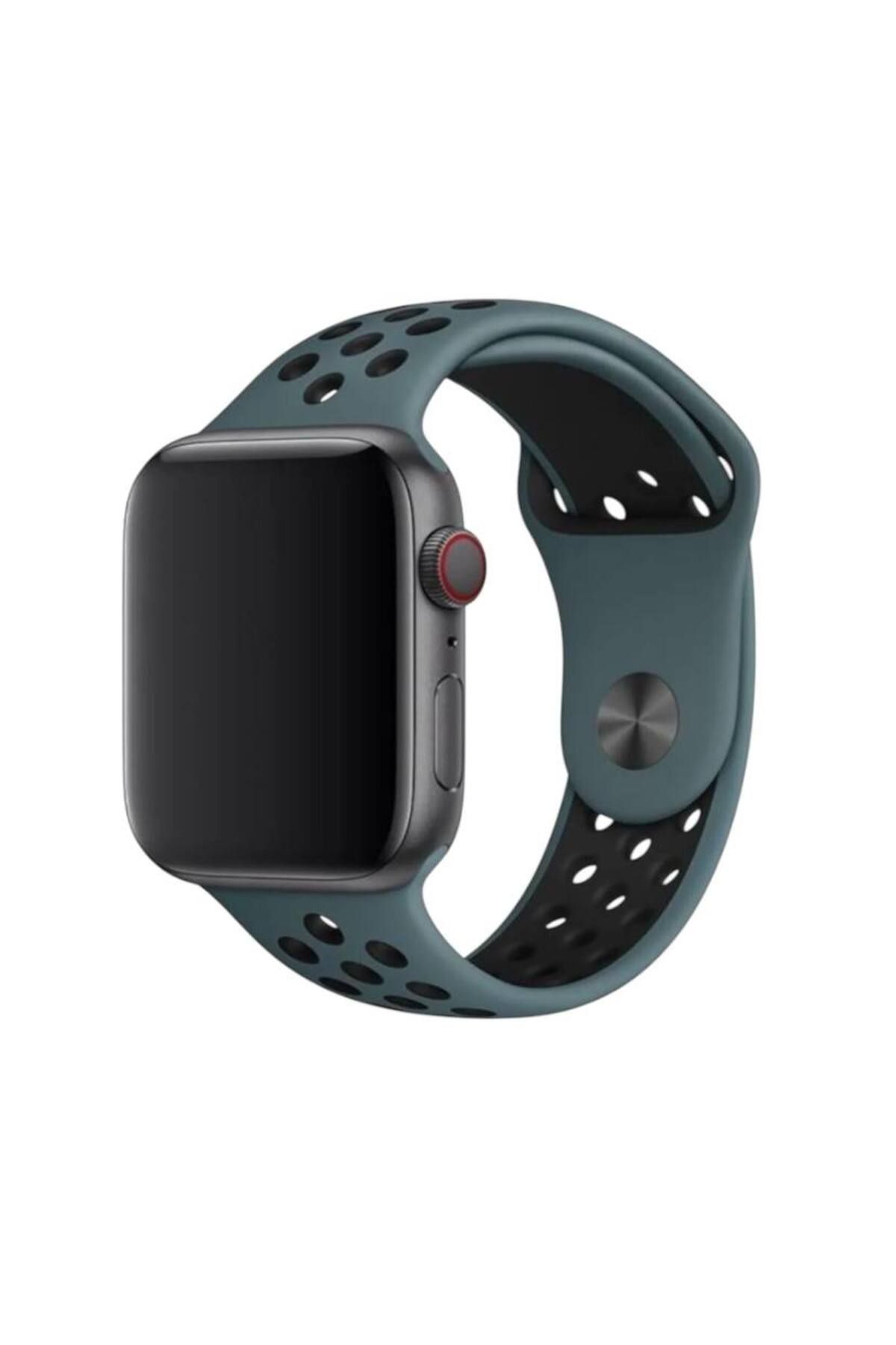 Bruntoo BR Apple Watch Series 10/9/8/7/6/5/4/SE/3/2/1 42mm-41mm-40mm-38mm İle Uyumlu M/L Beden Delikli kordon