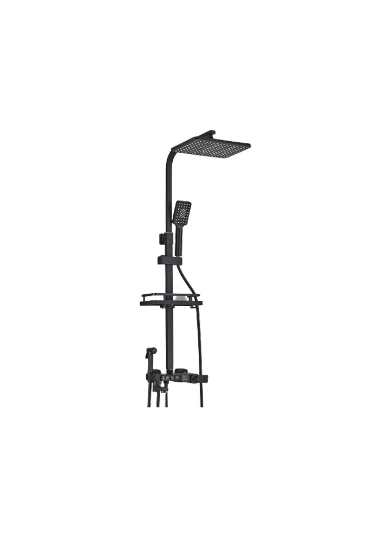 Blackswan Design Coloana Dus, Blackswan, Tip M203, Model Negru Mat, Termostat, Afisaj Lcd, Dus Presiune, 116 Cm - One Size