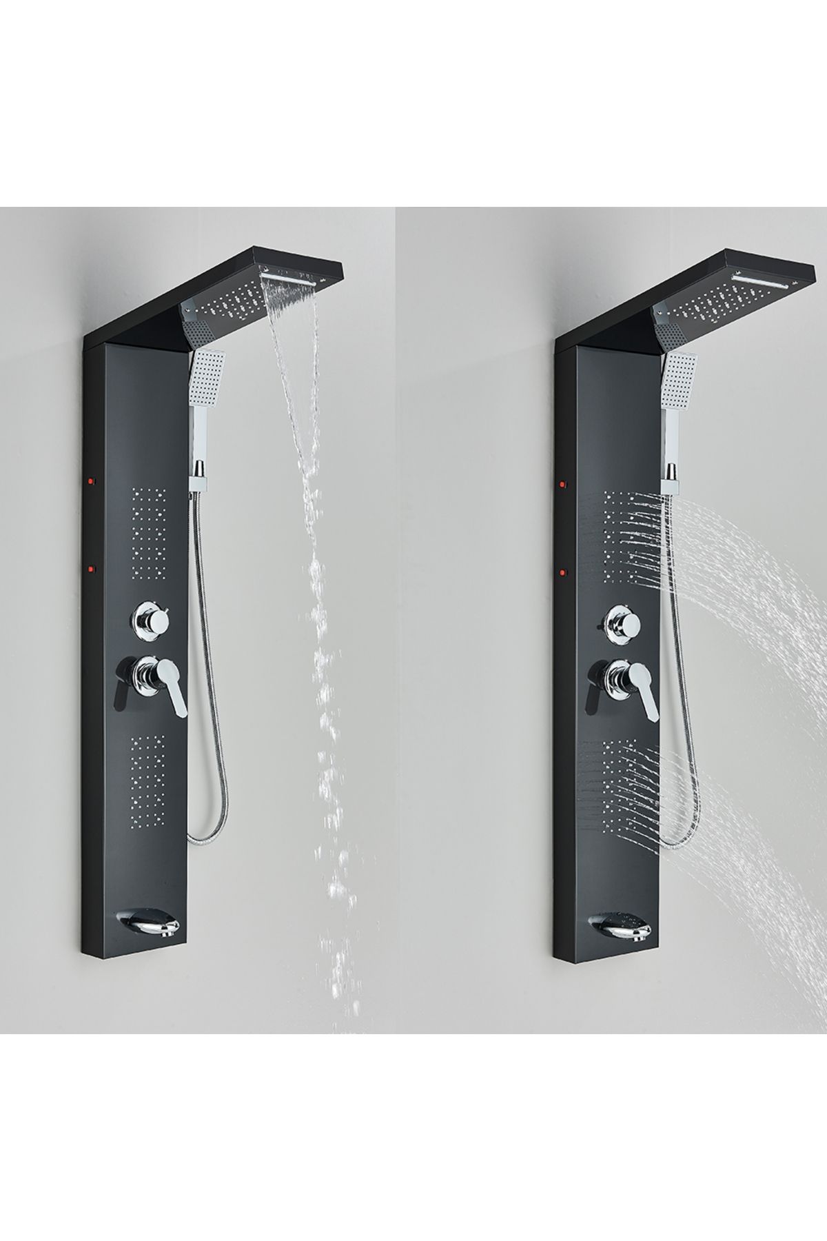 Blackswan Design-Panel dus, Blackswan, Tip M6002, model negru cu pipa, LED si functii SPA, dimensiune 121 cm 3