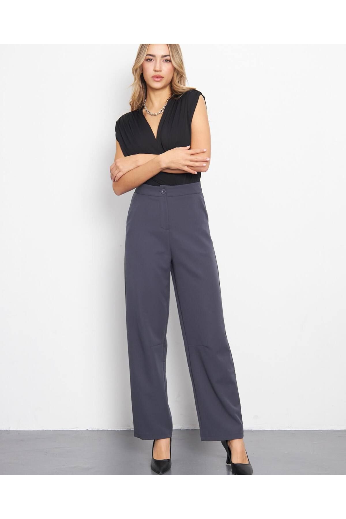 Rift Jeans Arka Tokalı Double Kumaş Pensli Baggy Pantolon