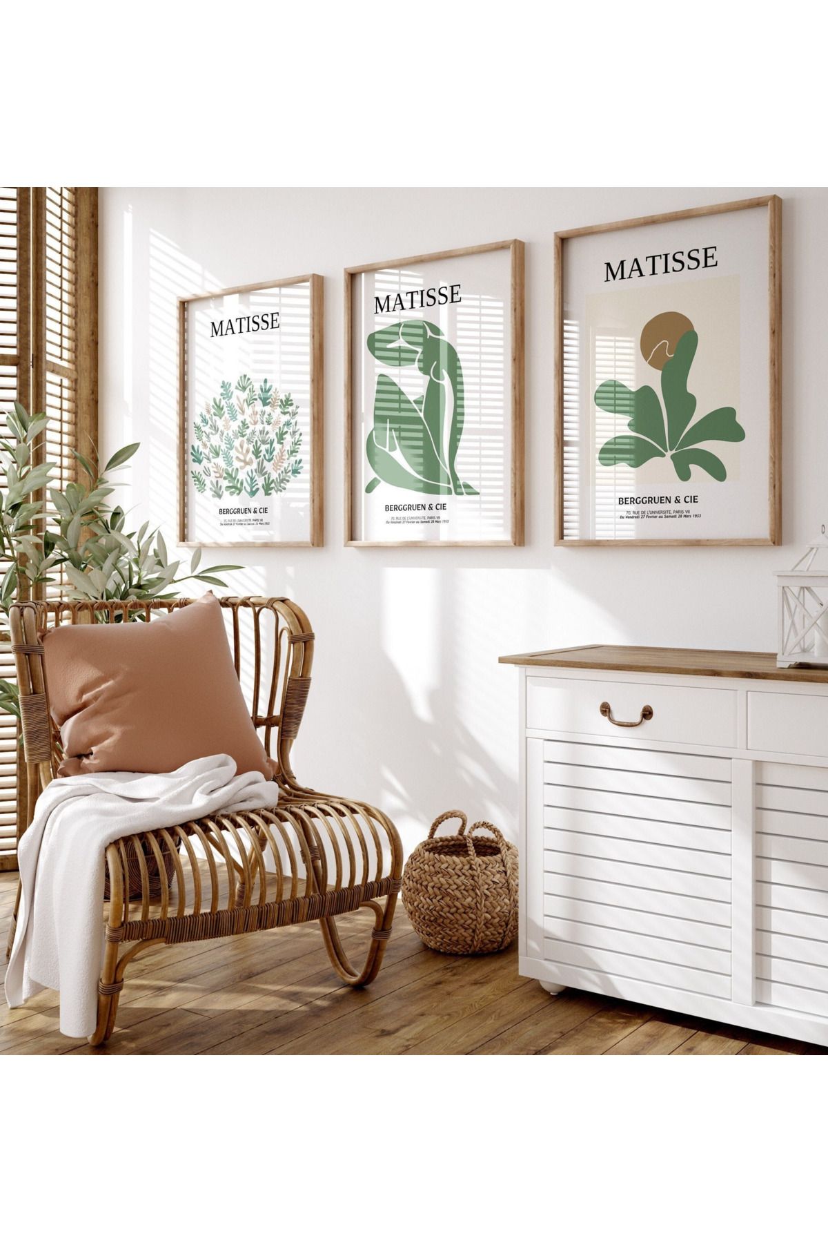 Tuba Decor 3 Parça Ahşap Çerçeve Görünümlü MDF Poster Tablo Seti