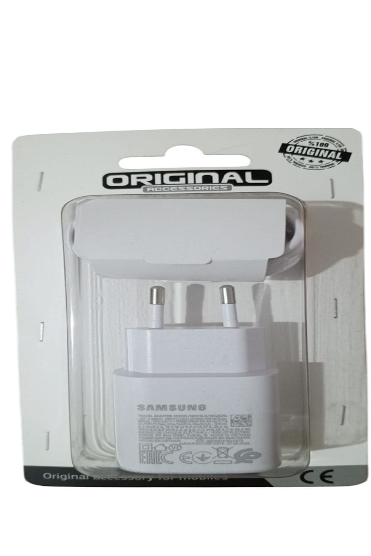 Samsung TA800 25W Type-C Hızlı Şarj Adaptörü (EP-TA800XBEGWW) – Beyaz