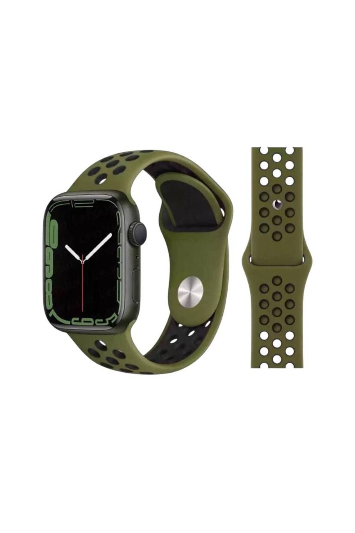 Bruntoo BR Apple Watch Series 10/9/8/7/6/5/4/SE/3/2/1 42mm-41mm-40mm-38mm İle Uyumlu M/L Beden Delikli kordon