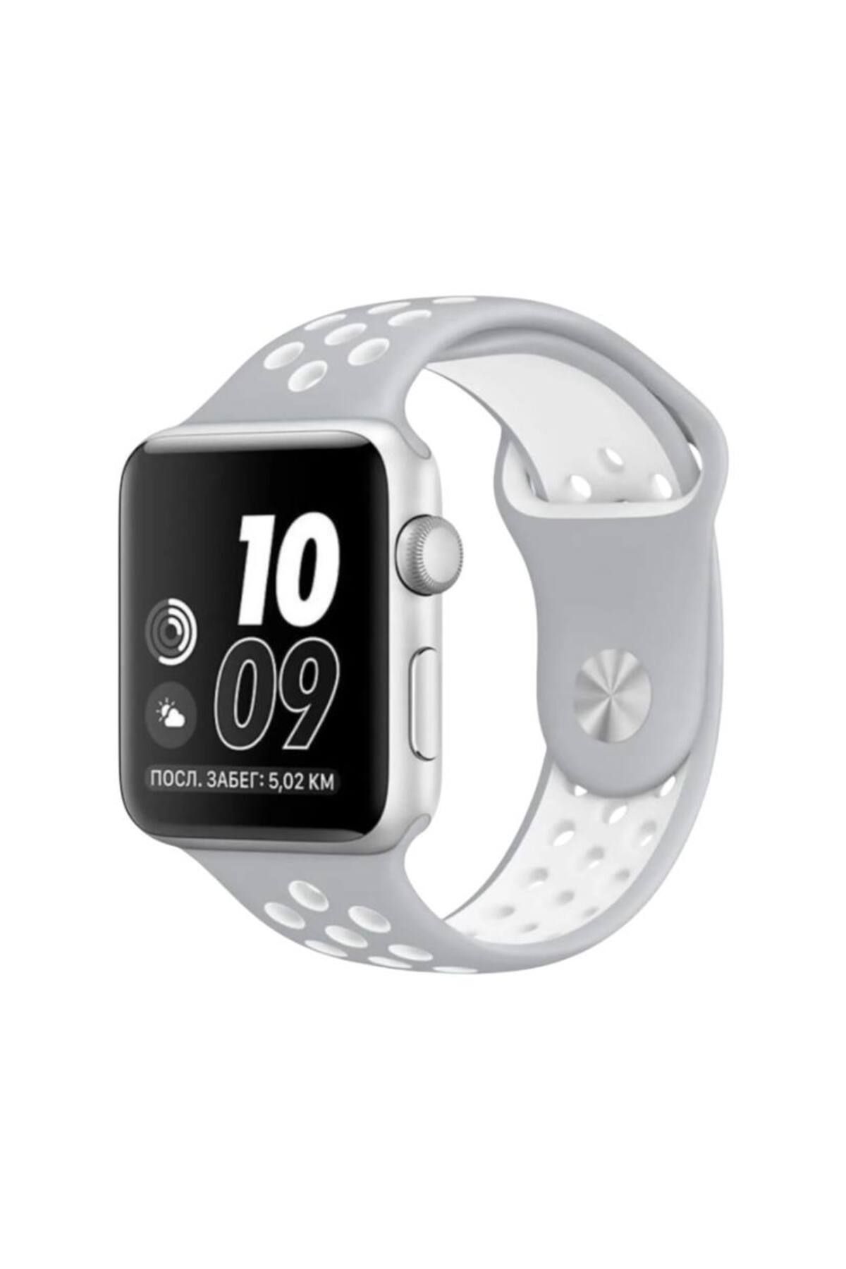 Bruntoo BR Apple Watch Series 10/9/8/7/6/5/4/SE/3/2/1 42mm-41mm-40mm-38mm İle Uyumlu M/L Beden Delikli kordon