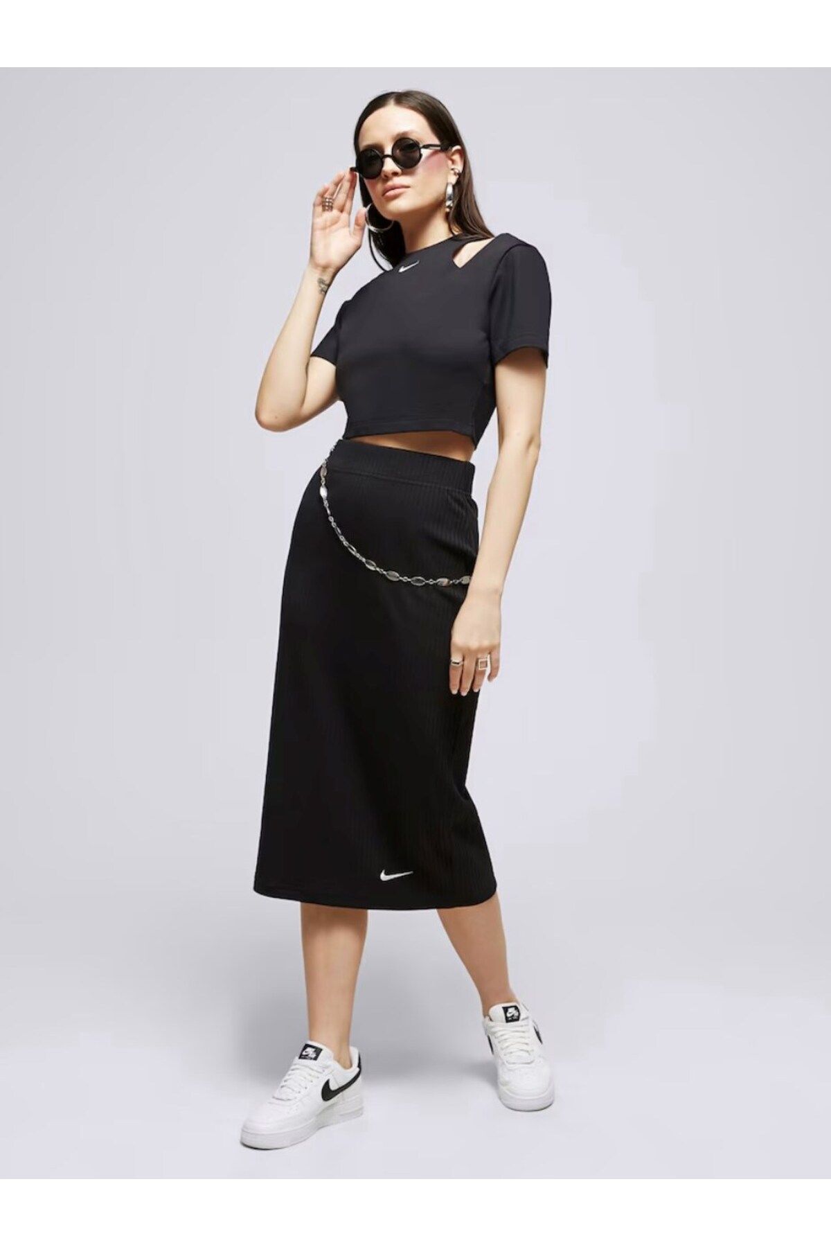 Nike Sportswear High-Waisted Ribbed Jersey Kadın Etek
