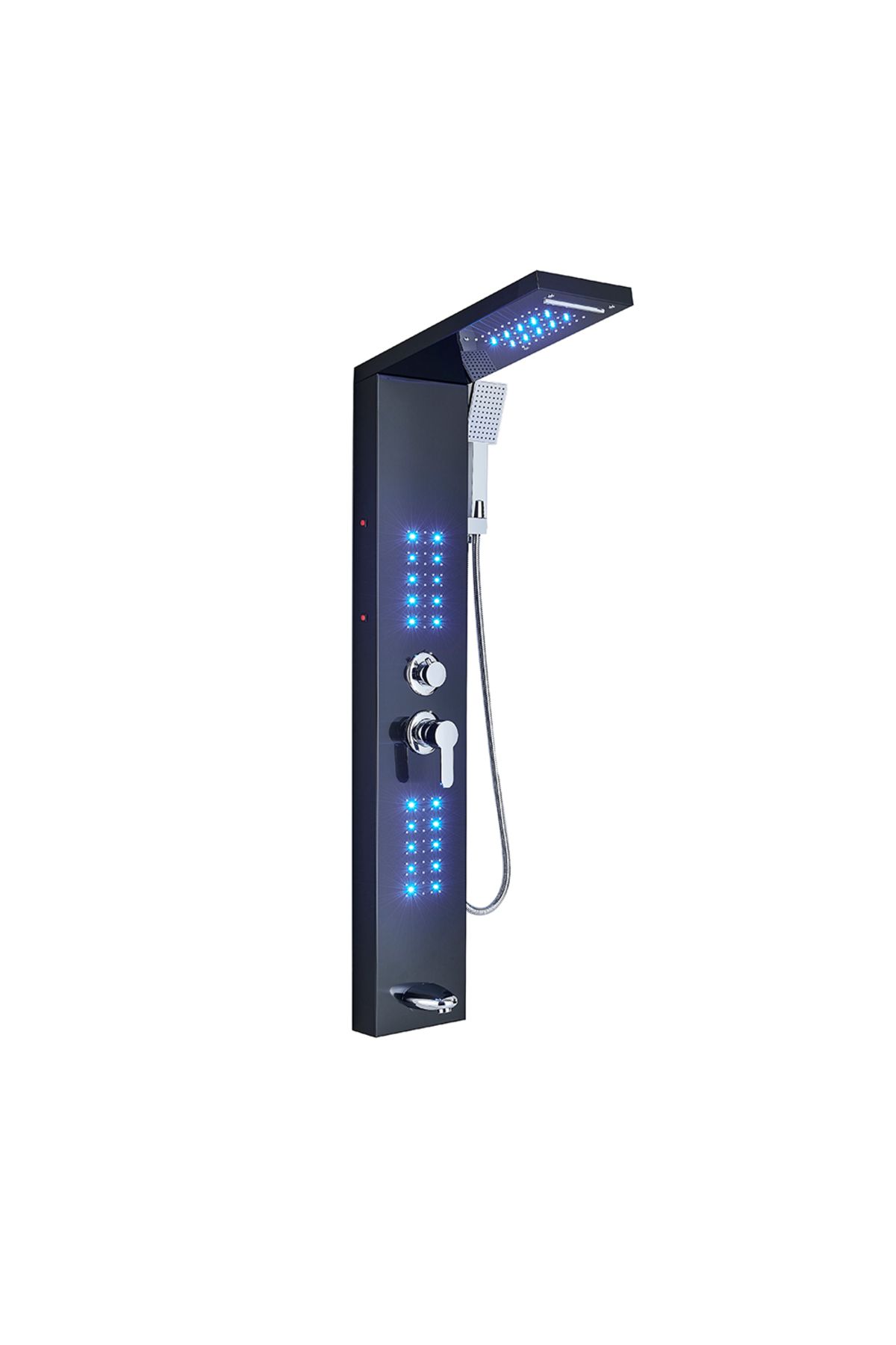 Blackswan Design-Panel dus, Blackswan, Tip M6002, model negru cu pipa, LED si functii SPA, dimensiune 121 cm 1