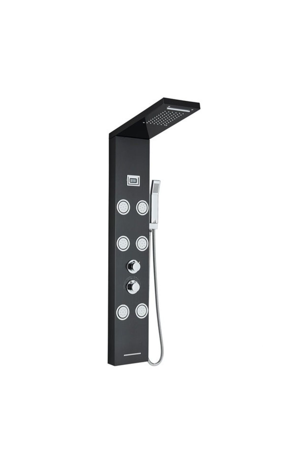 Blackswan Design Panou Dus, Blackswan, Tip M8018 Negru Cu Afisaj Digital, Pipa Tip Cascada Si Functii Spa, 114 Cm - One Size