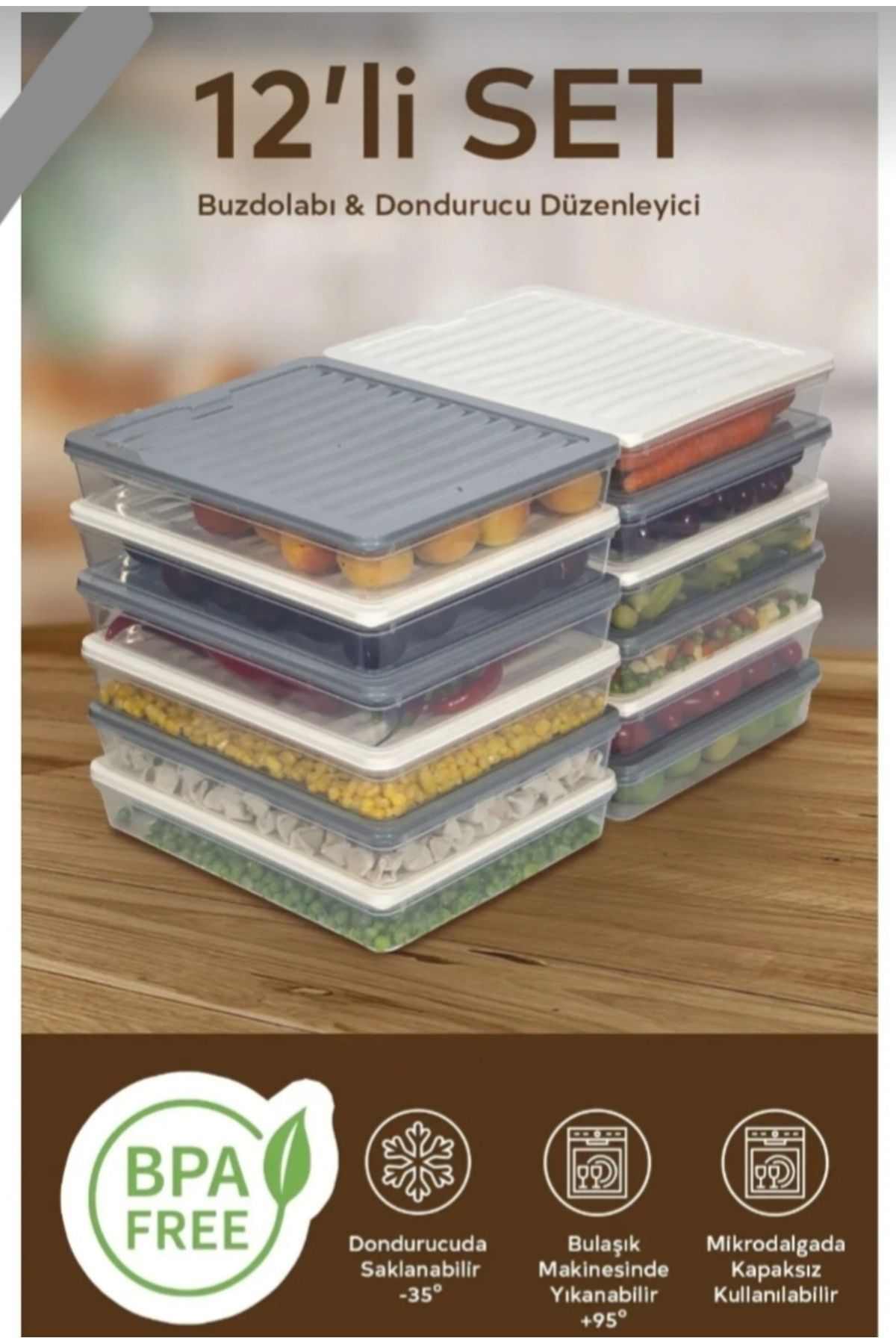VZN-Refrigerator Organizer Ice Box Storage Container Refrigerator Organizer Set Ice Box Container 1