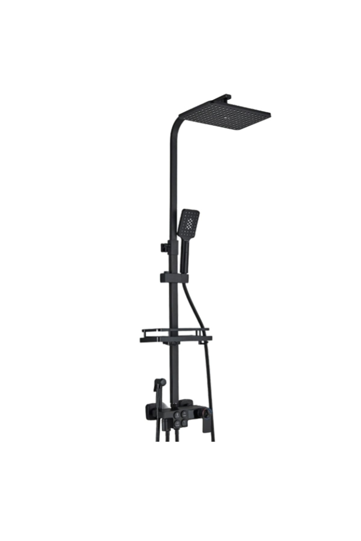 Blackswan Design Coloana Dus, Blackswan, Tip M137, Negru Ajustabil, Termostat, Pipa Mobila, Afisaj Digital, 110 Cm - One Size