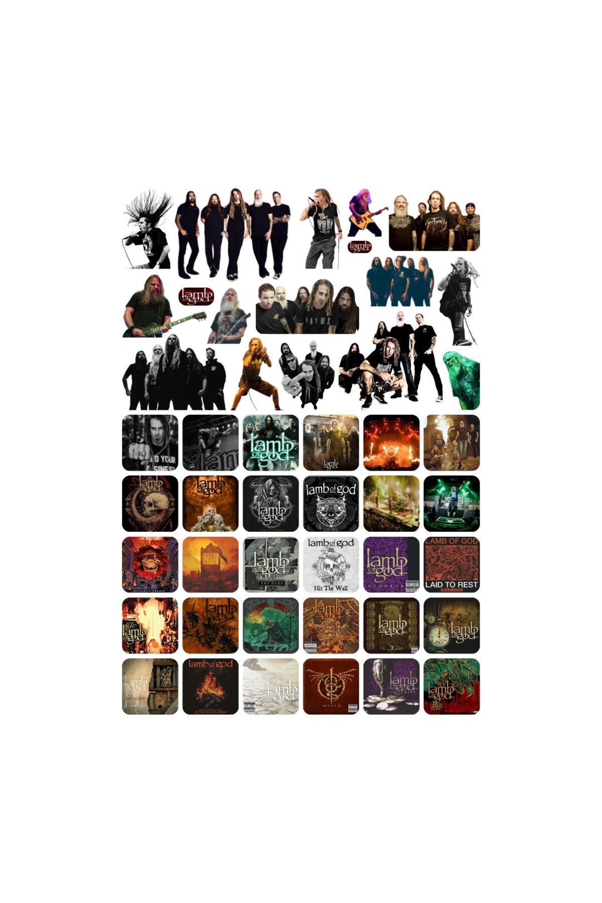 Ororabutik 47 Adet Lamb of God Metal Sticker Seti - Etiket Seti Sketchbook