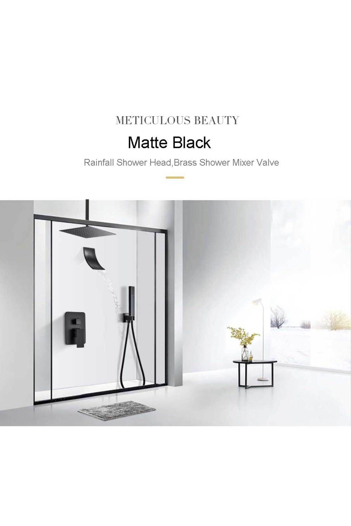 Blackswan Design-Set baterie dus, Blackswan, Tip M3.8 dus tavan, model negru mat, dimensiune 30 cm 3