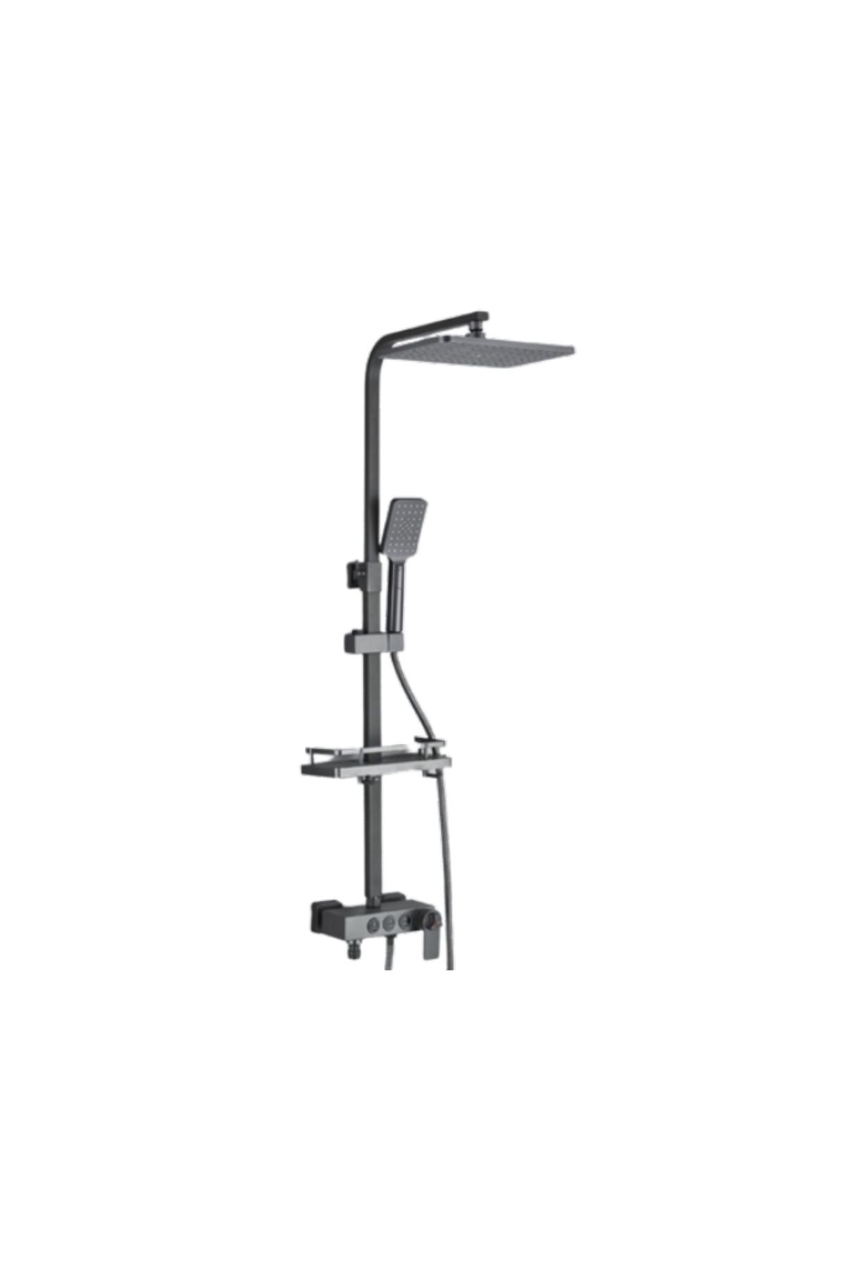 Blackswan Design Coloana Dus, Blackswan, Tip M228, Gri Antracit, Termostat, Dus Mana Tip Spa Si Pipa Mobila, 116 Cm - One Size