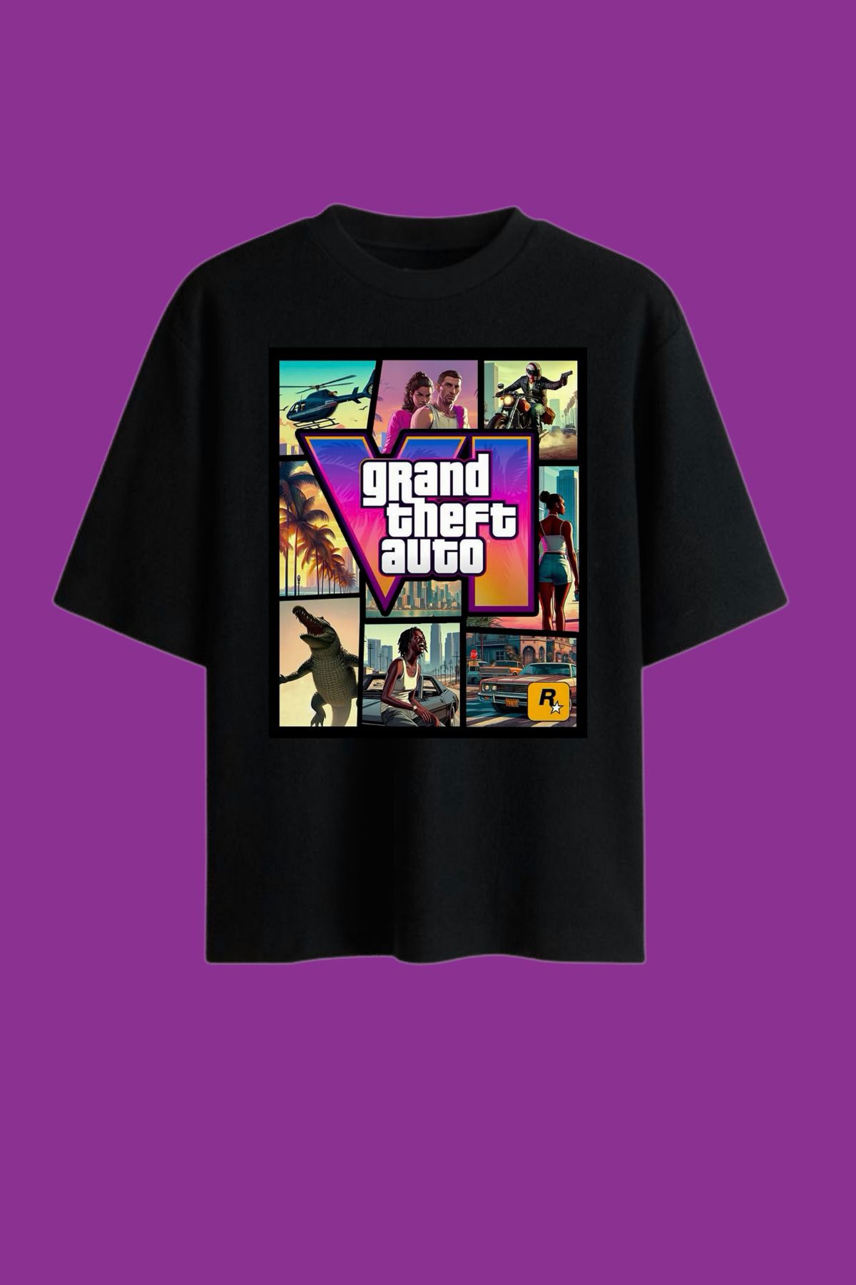 Dupe Design GTA Baskılı Oversize Unisex T-shirt