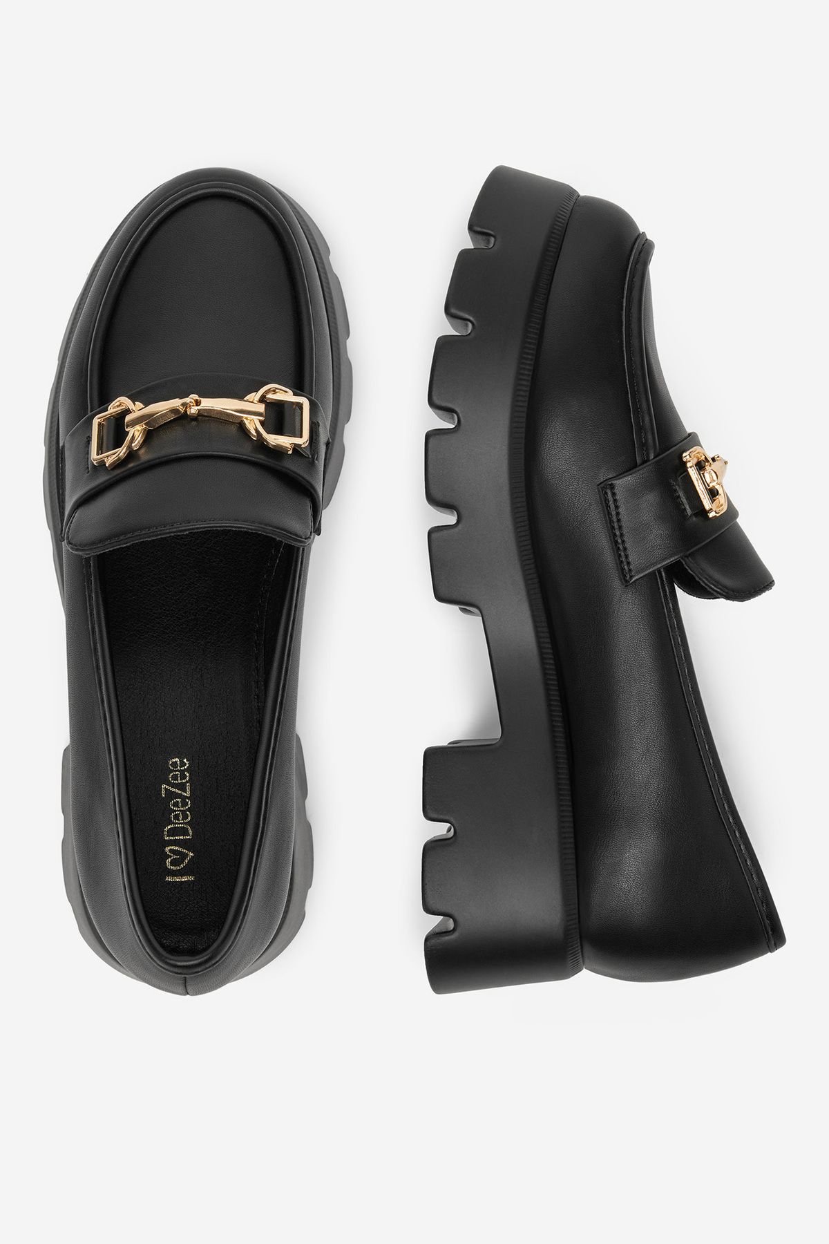 DeeZee-Women's Loafers Low Black Thick Sole 40 4