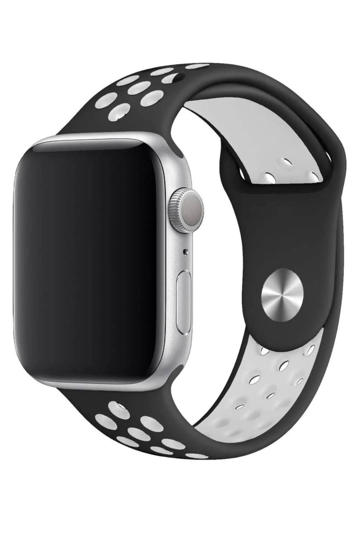 Bruntoo BR Apple Watch Series 10/9/8/7/6/5/4/SE/3/2/1 42mm-41mm-40mm-38mm İle Uyumlu M/L Beden Delikli kordon